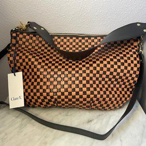 Clare V - Moyen Messenger black/natural woven bag